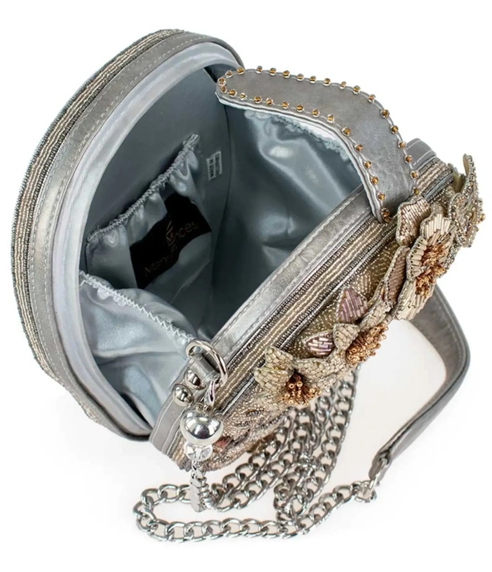 Unique Vintage Novelty Bags>Mary Frances Shining Skull Crossbody Handbag