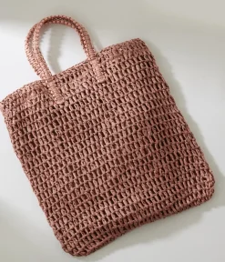 Unique Vintage All Things Pink|Honeymoon Outfits>Mauve Pink Straw Tote Bag