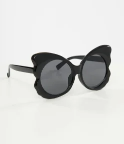 Unique Vintage Taylor Swift Inspired|Halloween>Miracle Eye 1960s Black Butterfly Sunglasses