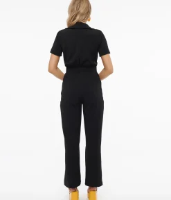 Unique Vintage Rompers & Jumpsuits|All Things Black>Miracle Eye 1960s Black California Shake Belted Jumpsuit