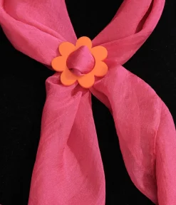Unique Vintage Hair Scarves|Gloves & Scarves>Miracle Eye 1960s Orange Daisy Scarf Slide