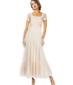 Unique Vintage Special Occasion|Wedding Dresses>Nataya Ivory Vintage Style Regency Wedding Dress