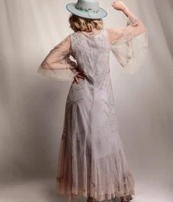 Unique Vintage Special Occasion|Wedding Guest>Nataya Lilac Lace Meadow Delilah Dress