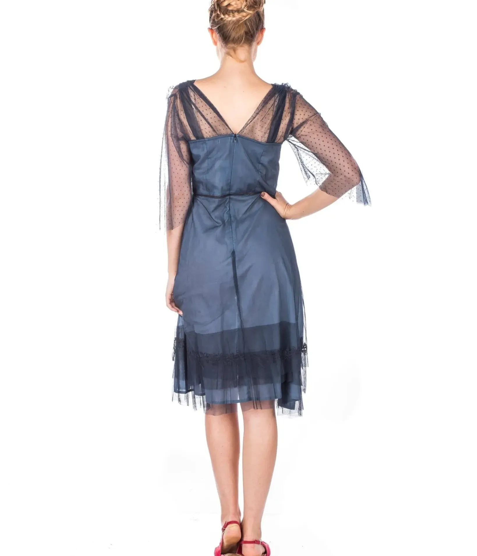Unique Vintage Special Occasion|Mother Of The Bride & Groom Dresses>Nataya 1920s Indigo Vintage Style Flapper Dress