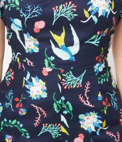 Unique Vintage Rompers & Jumpsuits|Rompers & Jumpsuits>Navy Blue Under the Sea Jumpsuit