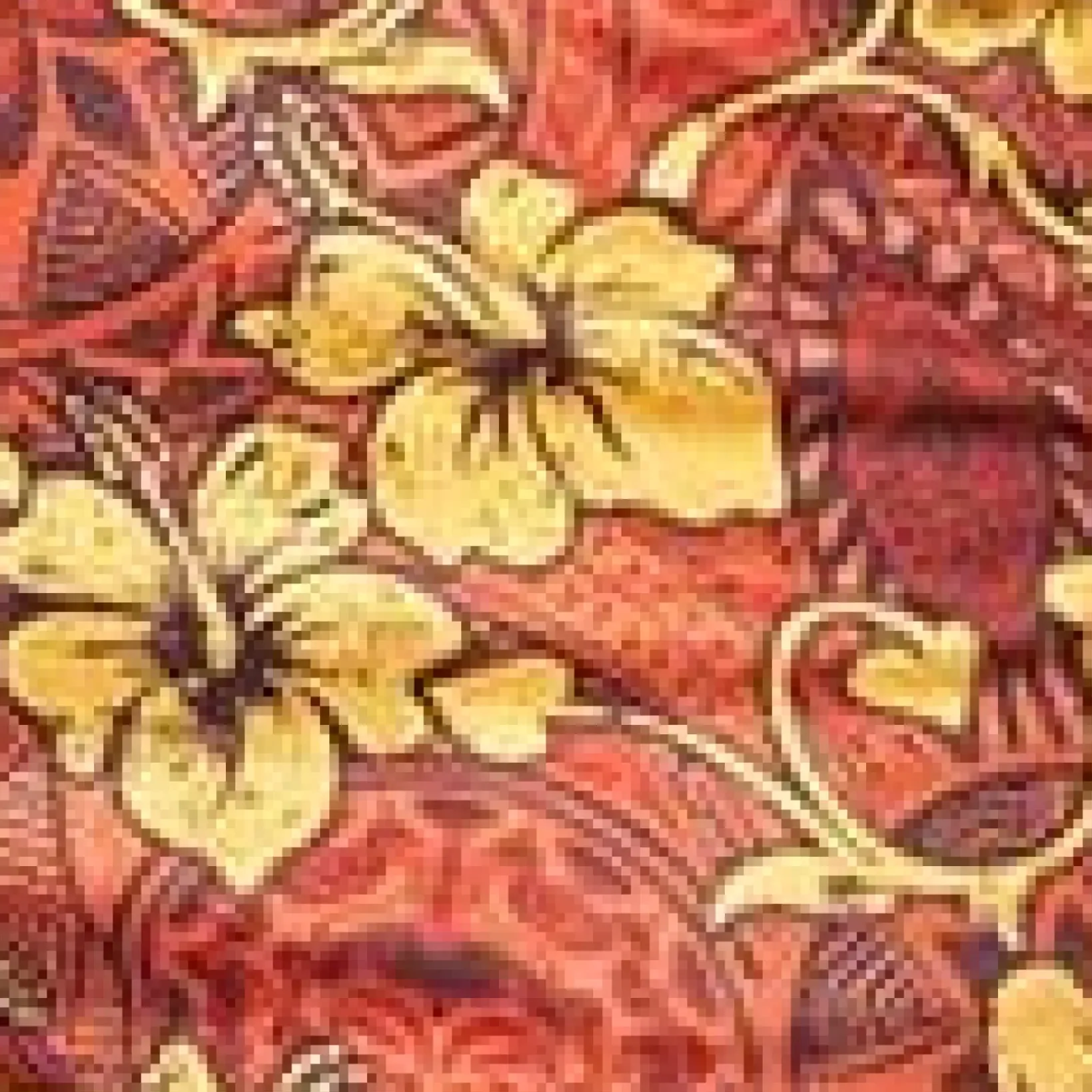 Unique Vintage Blouses>Orange & Yellow Tropical Floral Mimosa Tube Top