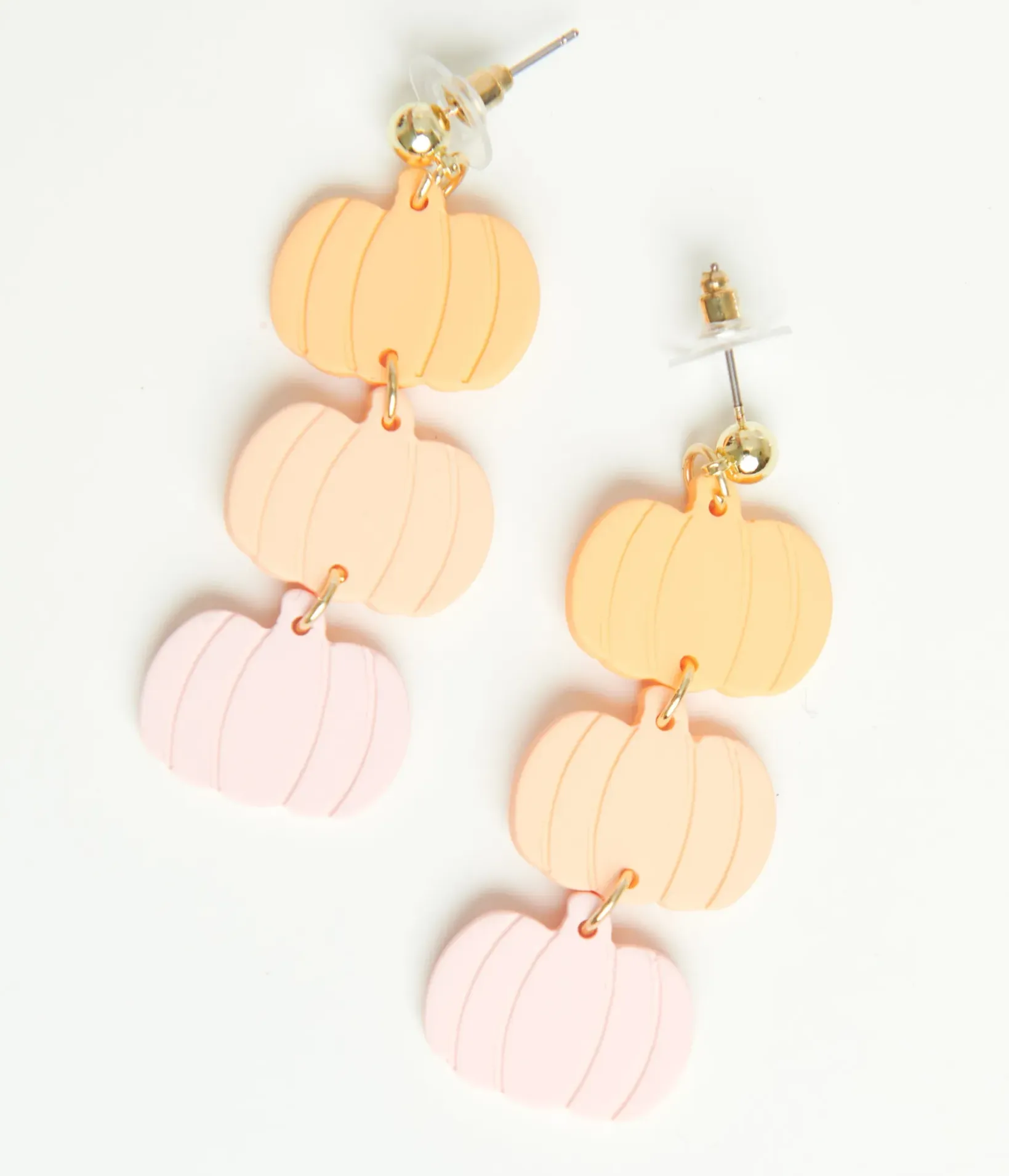 Unique Vintage Halloween|Earrings>Pastel Pumpkin Drop Earrings