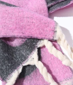 Unique Vintage All Things Pink|Gloves & Scarves>Pink & Grey Large Polka Dot Scarf