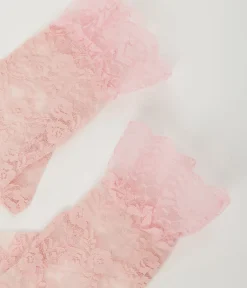 Unique Vintage Special Occasion|All Things Pink>Pink Lace Ruffle Gloves