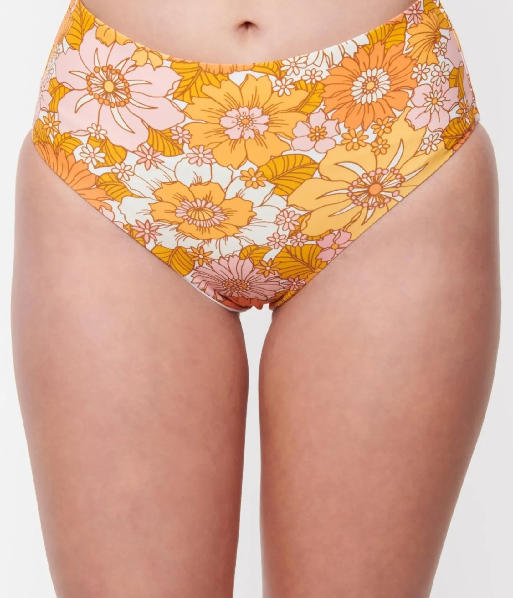 Unique Vintage Swim Bottoms|All Things Pink>Pink & Orange Florals Reversible Swim Bottom