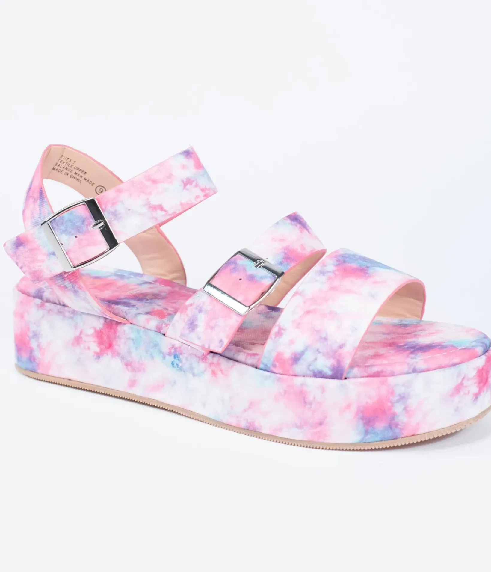 Unique Vintage Sandals|All Things Pink>Pink & Purple Tie Dye Platform Sandals