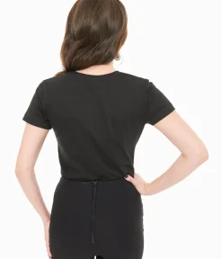 Unique Vintage Graphic Tees>PinRock Shop 1950s Black & Orange Be My Boo Graphic Tee