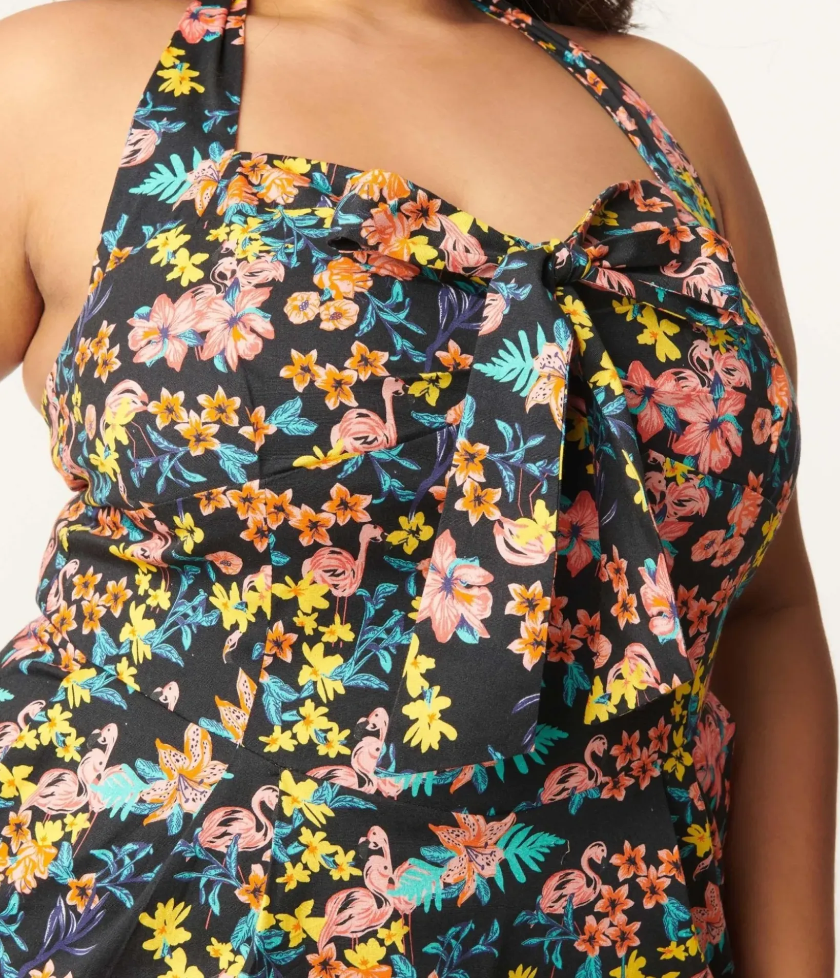 Unique Vintage Everyday Dresses|All Things Pink>Plus Size Black & Pink Floral Sally Wiggle Dress