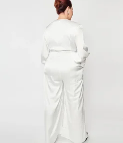 Unique Vintage Rompers & Jumpsuits|Rompers & Jumpsuits>Plus Size Ivory Satin Marina Jumpsuit