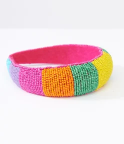 Unique Vintage Pride|Headbands>Rainbow Beaded Chunky Headband