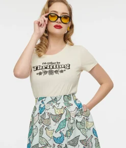 Unique Vintage Graphic Tees|Graphic Tees>Rather Be Thrifting Fitted Cotton Graphic Tee