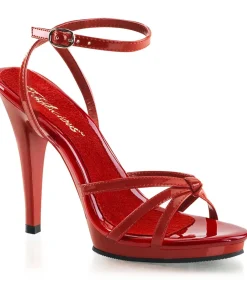 Unique Vintage Special Occasion|Heels>Red Patent Leatherette Strappy Heels