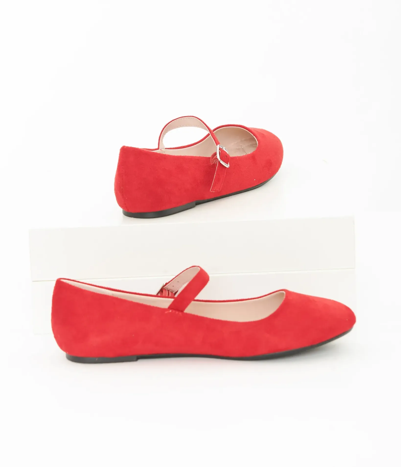 Unique Vintage Flats|All Things Red>Red Suede Mary Jane Flats