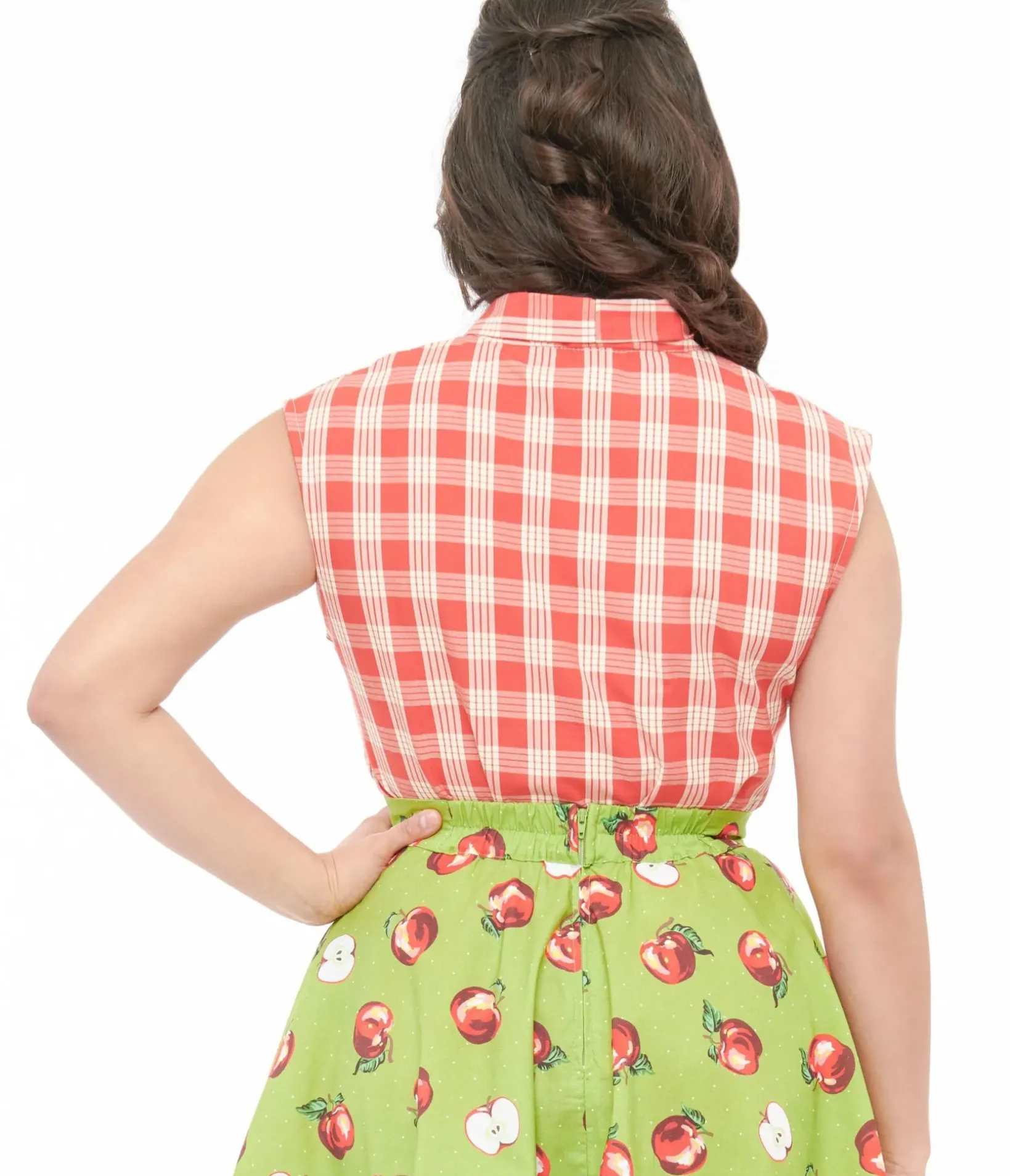 Unique Vintage Blouses|All Things Red>Retrolicious 1950s Red & White Gingham Cotton Bow Top