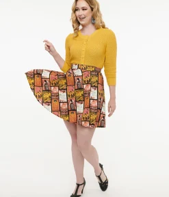 Unique Vintage Skirts|Skirts>Retrolicious 1950s Trick or Treat Poster Skater Skirt