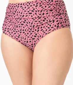 Unique Vintage Swim Bottoms|Two Piece Swim>Retro Pink Leopard Print Swim Bottom