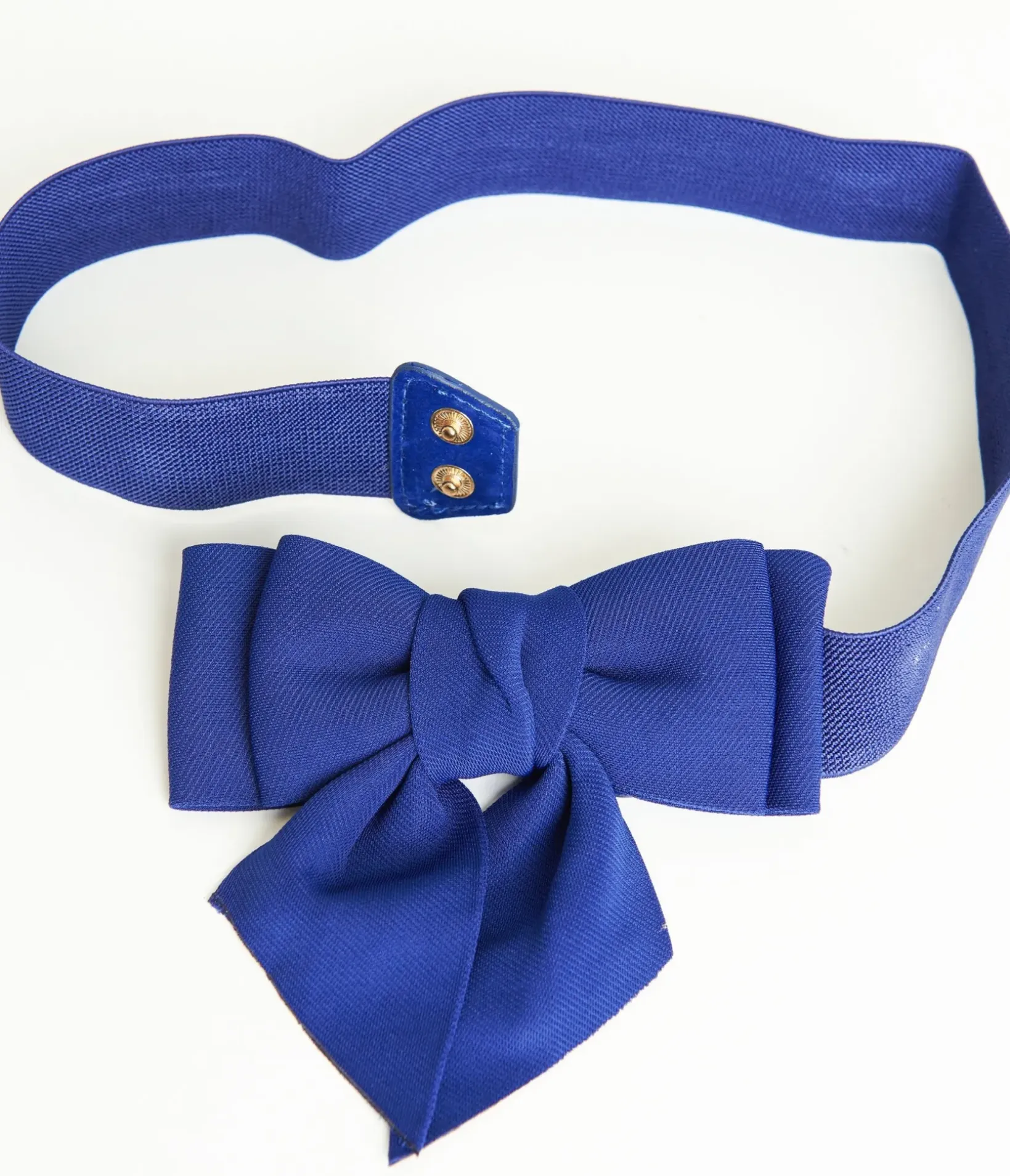 Unique Vintage Belts>Royal Blue Elastic Bow Belt