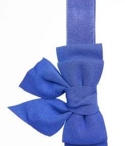 Unique Vintage Belts>Royal Blue Elastic Bow Belt