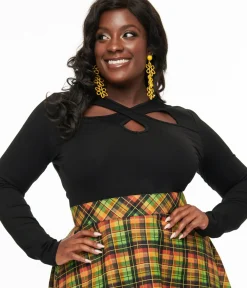 Unique Vintage Blouses|Blouses>Royal Monk Plus Size 1950s Red Button Up Celia Blouse