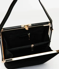 Unique Vintage All Things Black>Royal Monk 1950s Black Velvet Felicia Handbag