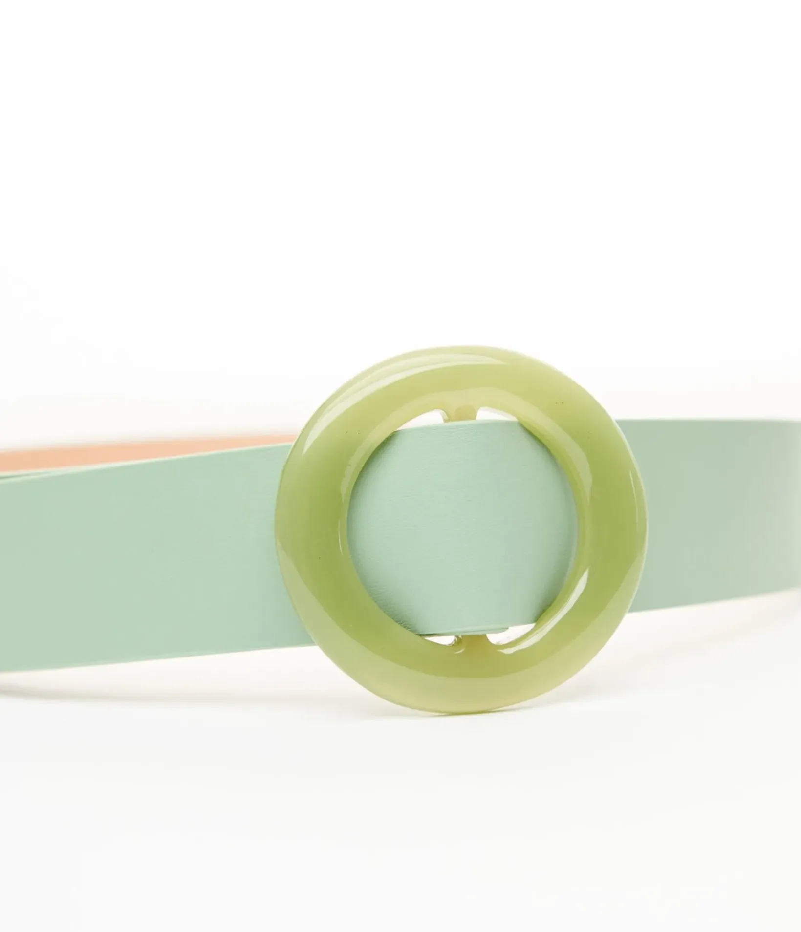 Unique Vintage Belts>Sage Circle Buckle Belt