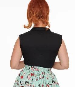 Unique Vintage All Things Black>1950s Black Kitty Top