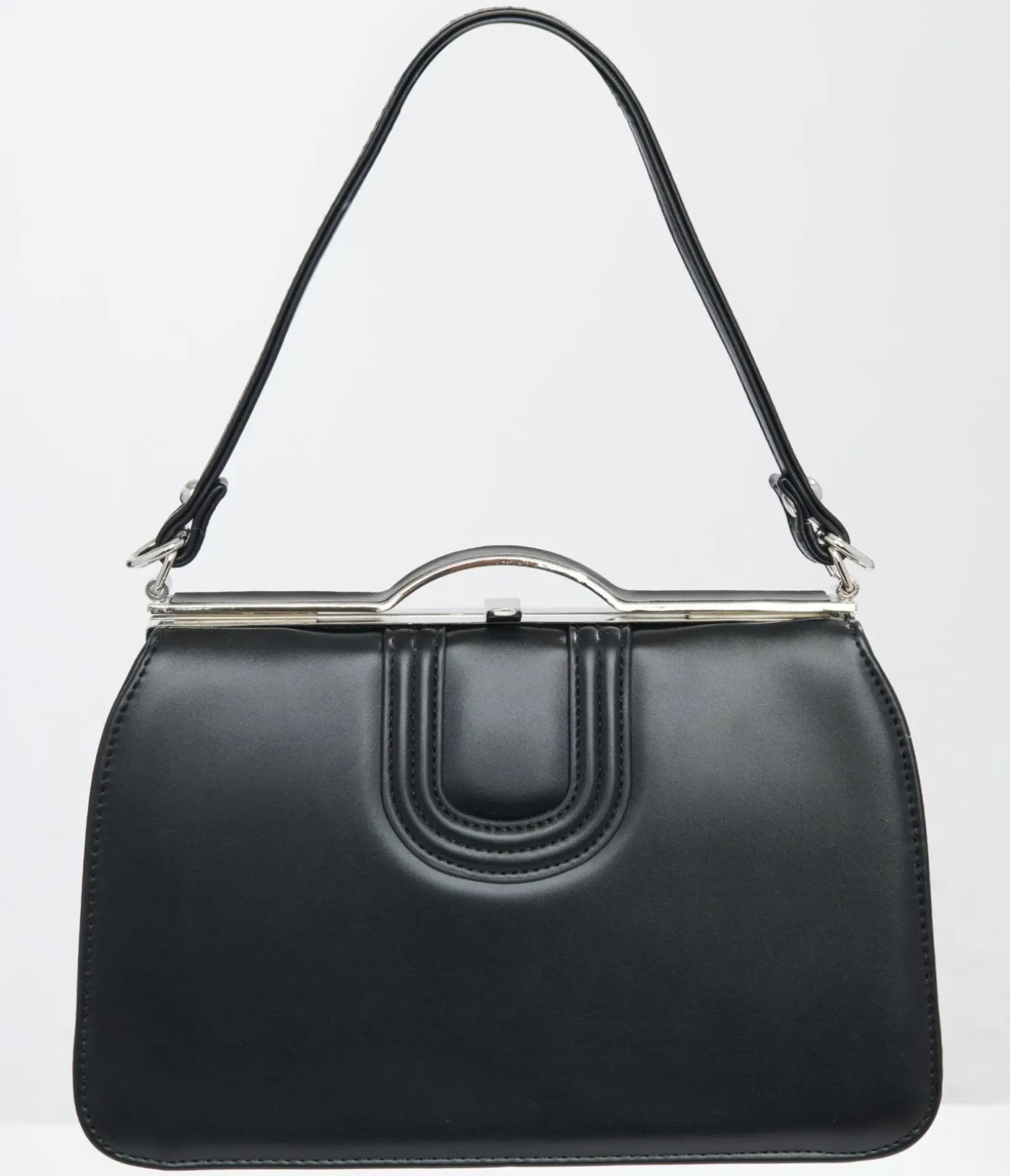Unique Vintage Work Wear|Date Night Outfits>1950s Black Leatherette Dolores Handbag