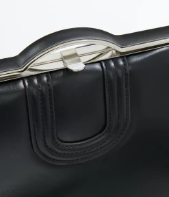 Unique Vintage Work Wear|Date Night Outfits>1950s Black Leatherette Dolores Handbag