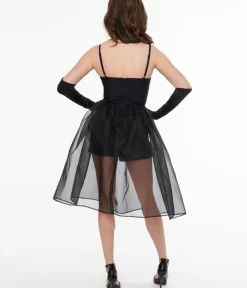 Unique Vintage Everyday Dresses|Special Occasion>1980s Black Prima Belle Bustier Romper Dress