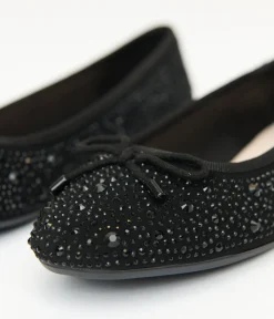 Unique Vintage Flats>1960s Black Sparkle Flats