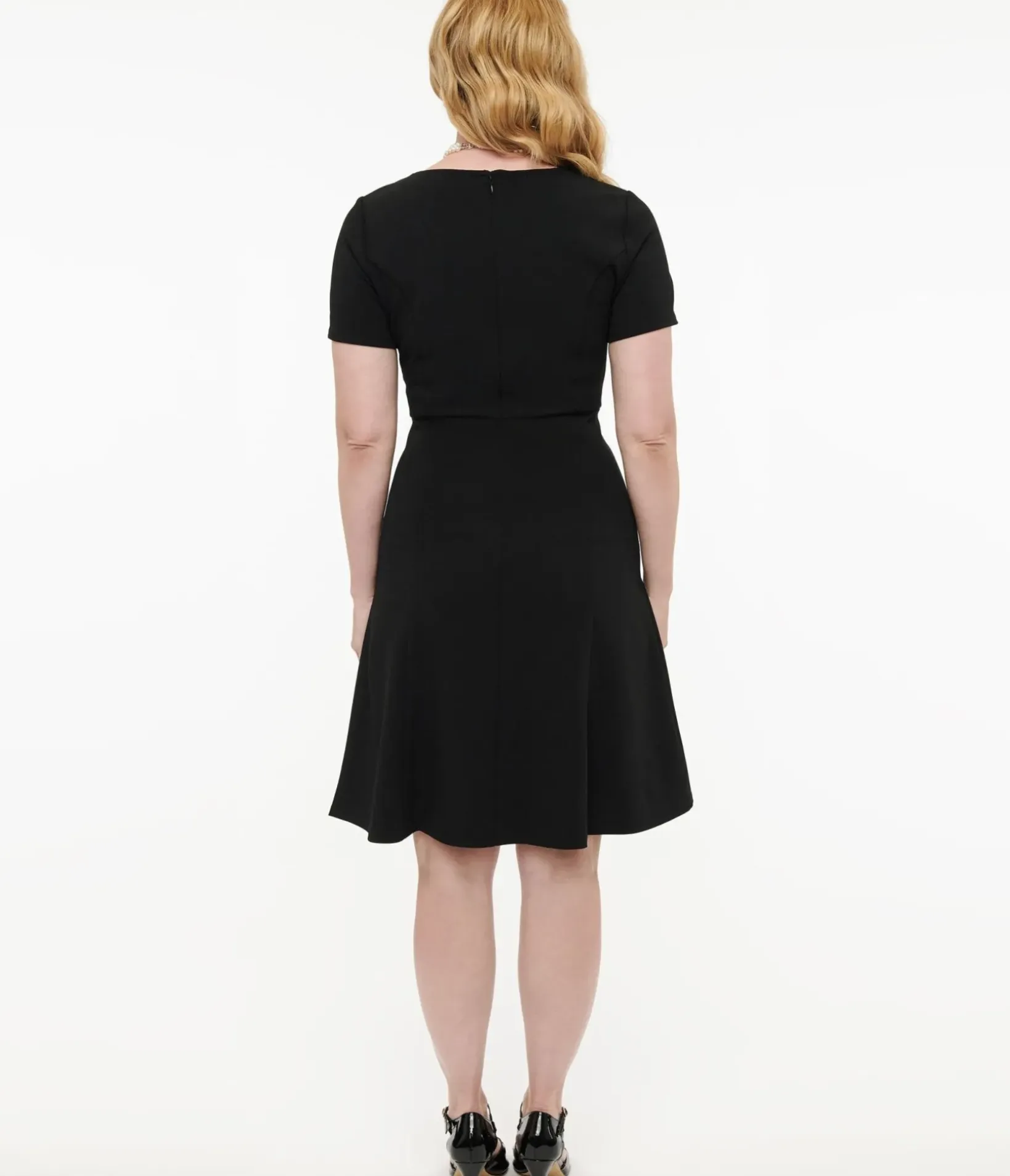 Unique Vintage Swing|Everyday Dresses>1940s Black Swing Dress