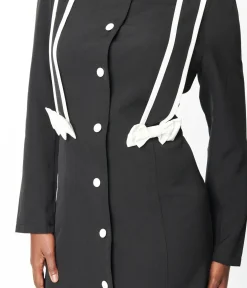 Unique Vintage Jackets|Coats & Jackets>1970s Black & White Bow Coat