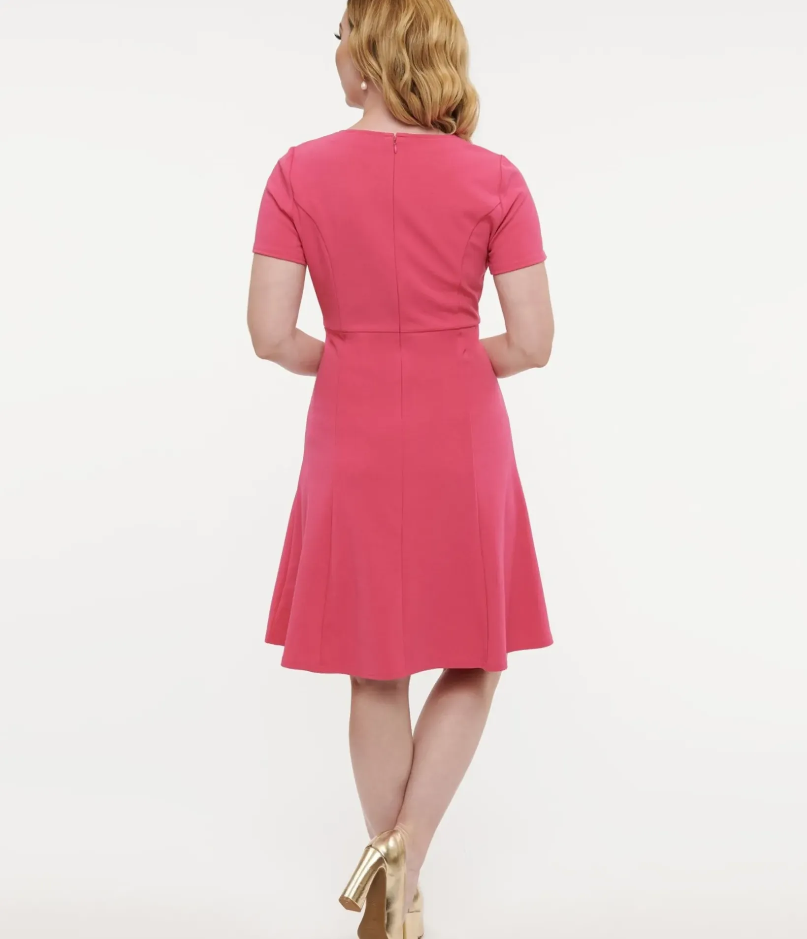 Unique Vintage Swing|Everyday Dresses>1940s Hot Pink Swing Dress