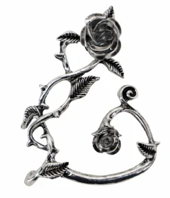 Unique Vintage Earrings>Silver Rose Thorn Ear Cuff