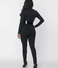 Unique Vintage Rompers & Jumpsuits|Rompers & Jumpsuits>Smak Parlour Black Mock Neck Long Sleeve Jumpsuit