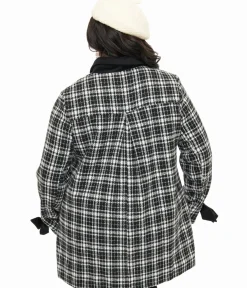 Unique Vintage Jackets|Coats & Jackets>Smak Parlour Black & White Plaid Bows Topper Coat