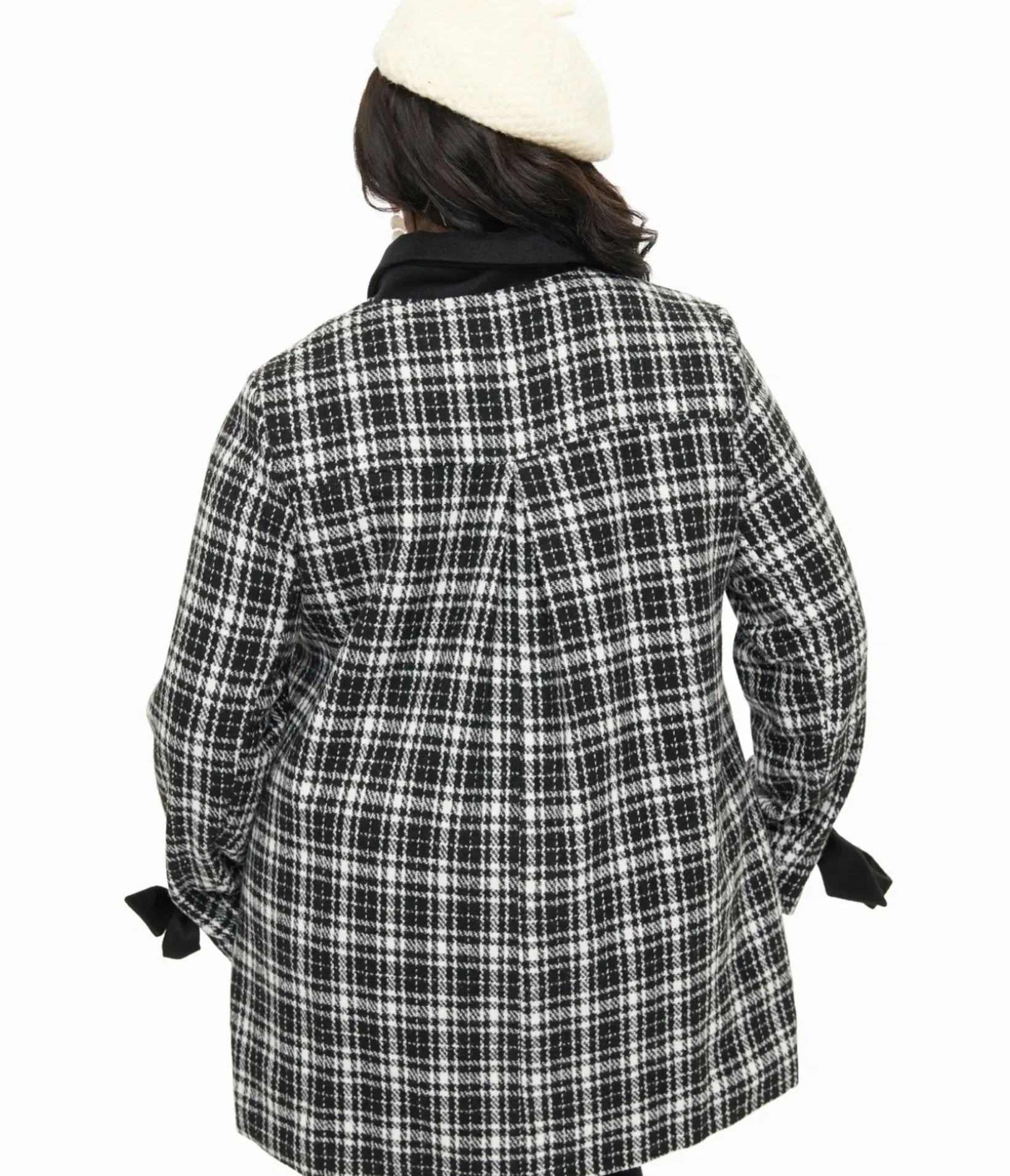 Unique Vintage Jackets|Coats & Jackets>Smak Parlour Black & White Plaid Bows Topper Coat