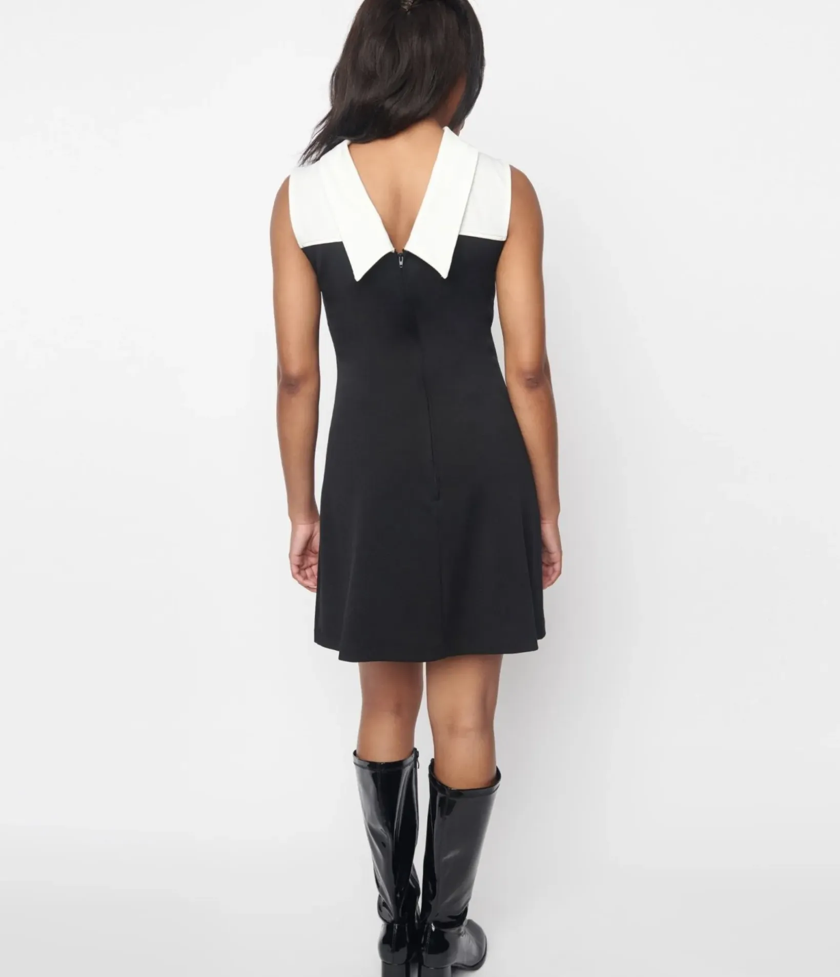 Unique Vintage Fit & Flare|Pocket Dresses>Smak Parlour Black & White Sequin Heart Haute Gossip Mini Dress