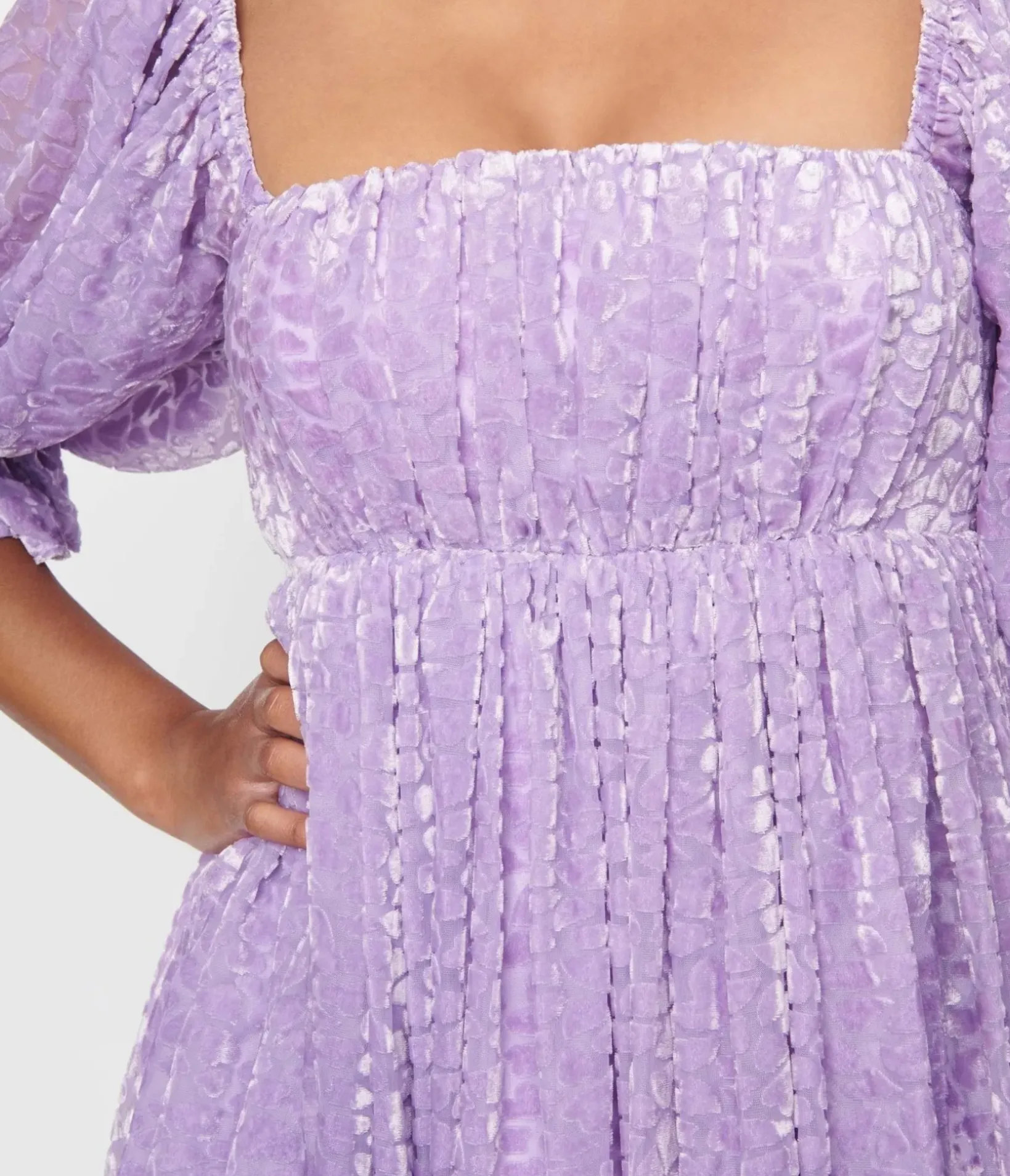 Unique Vintage Babydoll|Babydoll>Smak Parlour Lavender Heart Velvet Love Interest Babydoll Dress