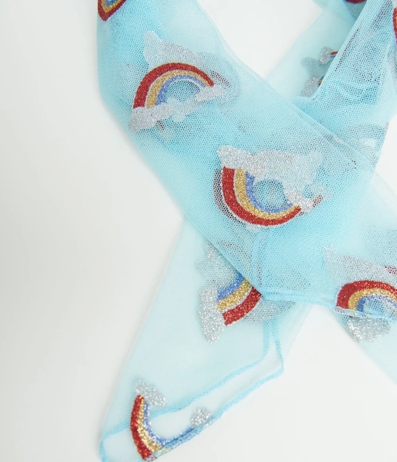Unique Vintage Pride|Hair Scarves>Smak Parlour Light Blue Glitter Rainbow Hair Scarf