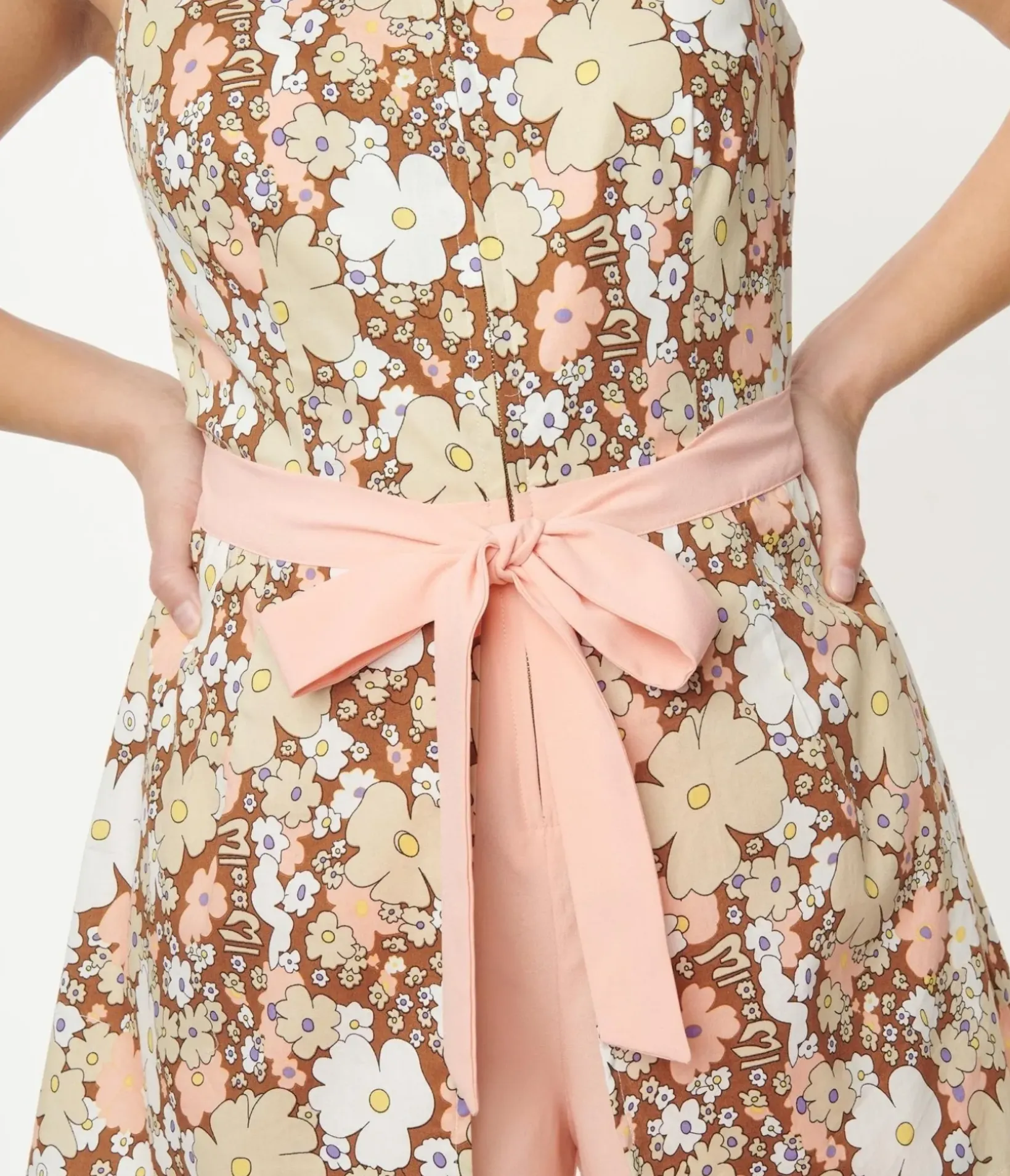 Unique Vintage Rompers & Jumpsuits|All Things Pink>Smak Parlour Pink & Brown Floral Sweet & Sassy Skirted Romper