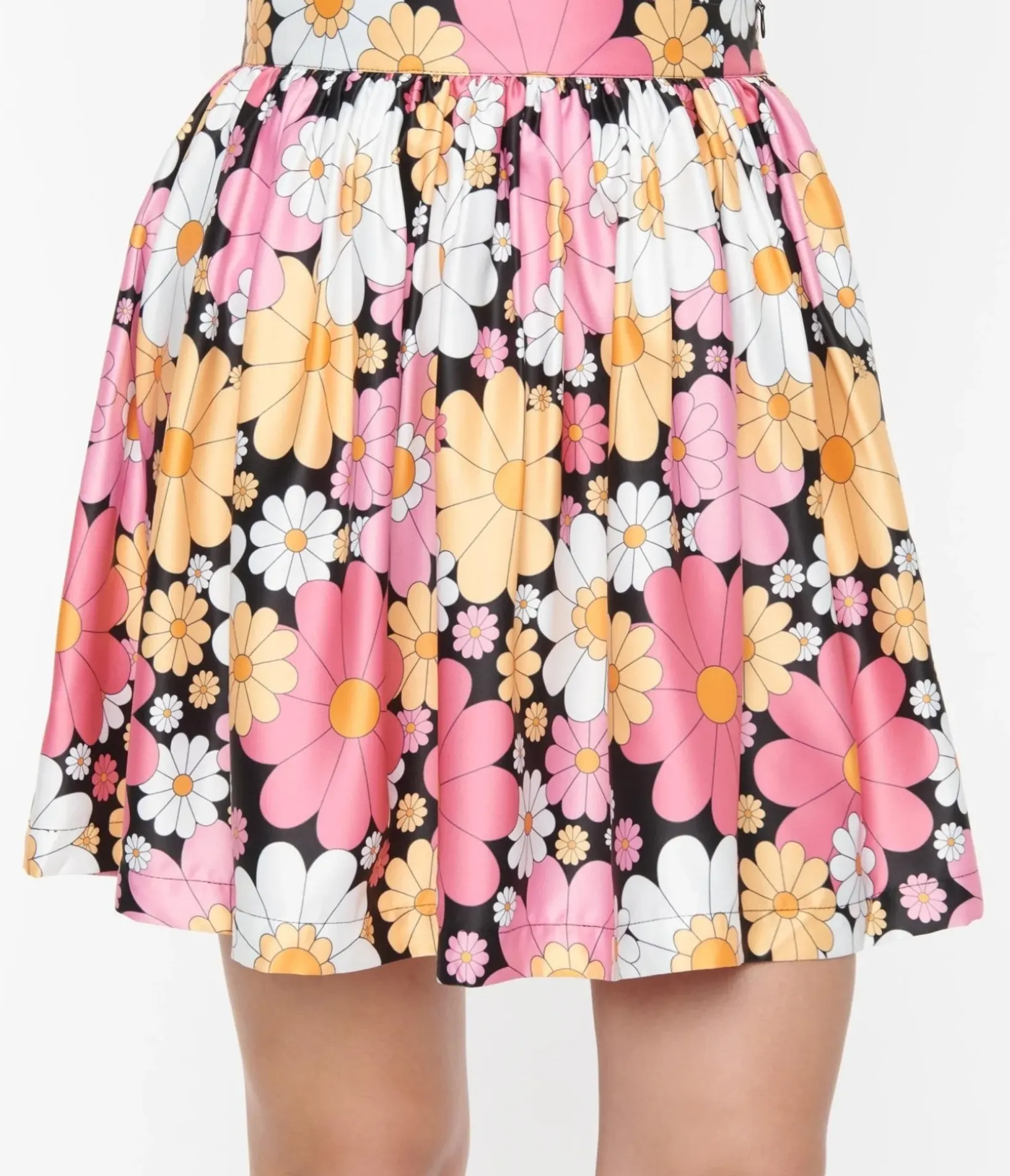 Unique Vintage Skirts|All Things Pink>Smak Parlour Pink & White Floral Gathered Mini Skirt