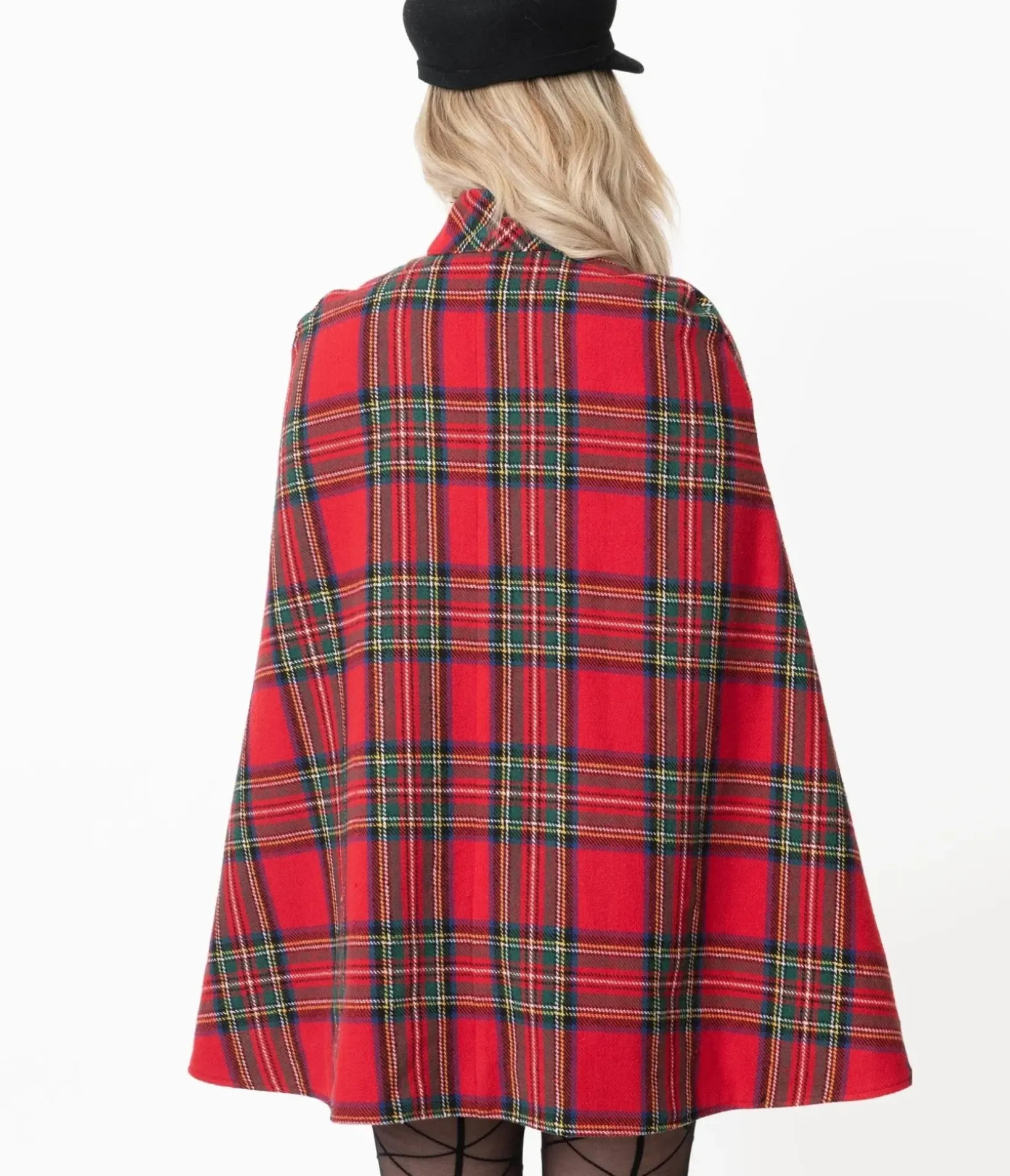 Unique Vintage Coats & Jackets|All Things Red>Smak Parlour Red Plaid Savile Row Cape Coat