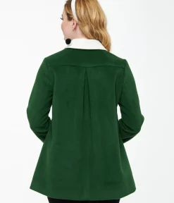 Unique Vintage Blouses|Coats & Jackets>Smak Parlour 1960s Green & Black Bows Topper Coat