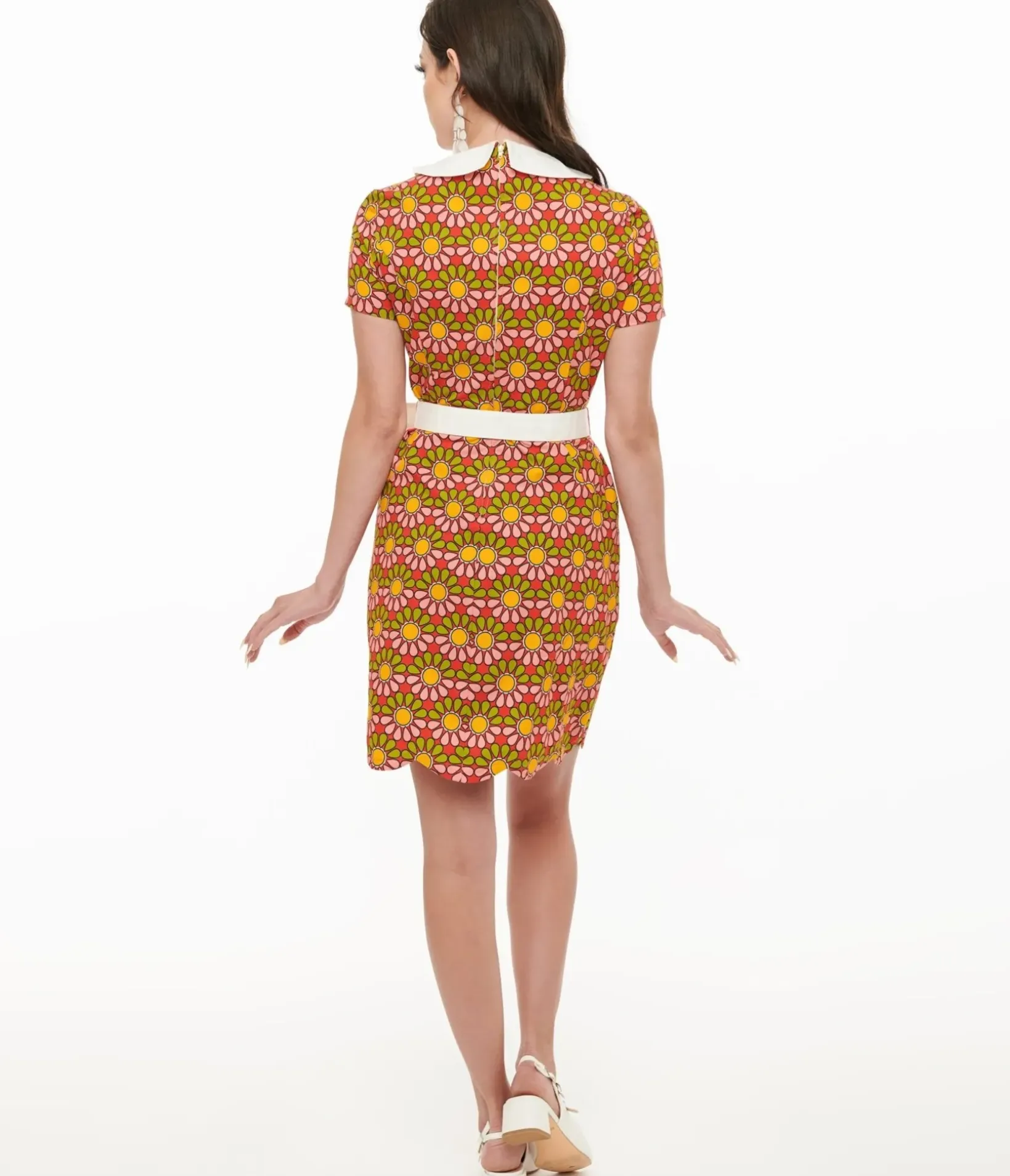 Unique Vintage Pocket Dresses|Everyday Dresses>Smak Parlour 1960s Green & Pink Flower Power Mini Dress